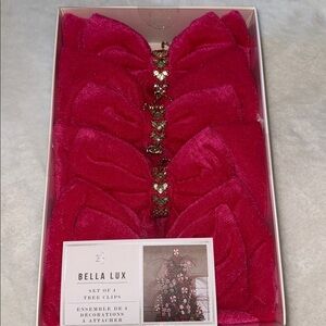 Bella Luxe velvet bling bow set of 4 large tree clips 🎀🎀💎